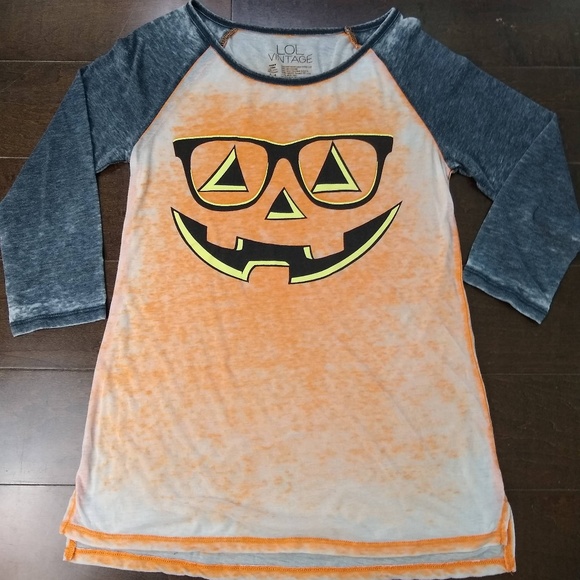 L.O.L. Vintage Tops - LOL Vintage | Nerdy Pumpkin Baseball Style Shirt